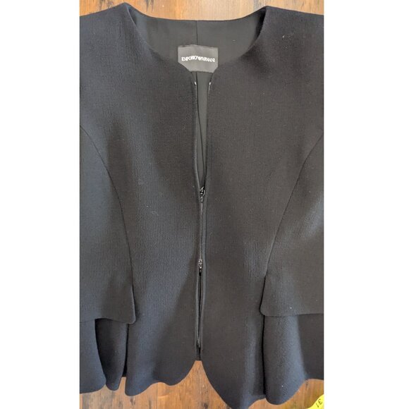 Emporio Armani, Black Wool contemporary, short jacket - Size EU44 - Picture 7 of 11